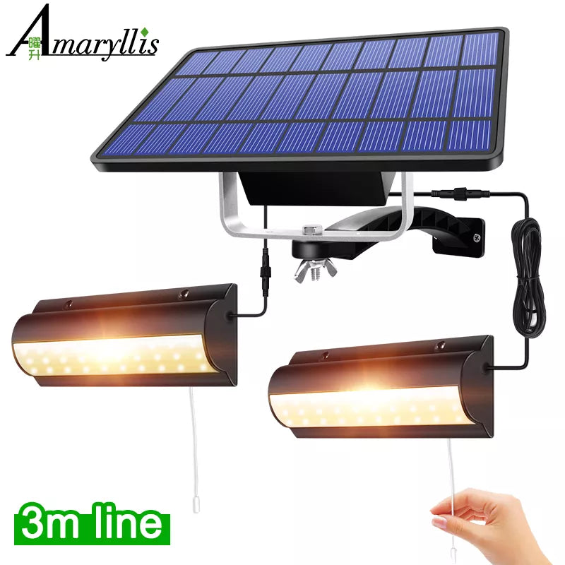 Solar Pendant Lights Outdoor Indoor Auto On Off Solar Lamp for Barn Room Balcony