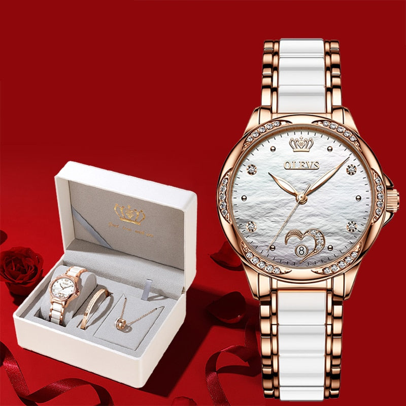 Women's OLEVS Watch Automatic Mechanical Stainless Steel - atozdepot23