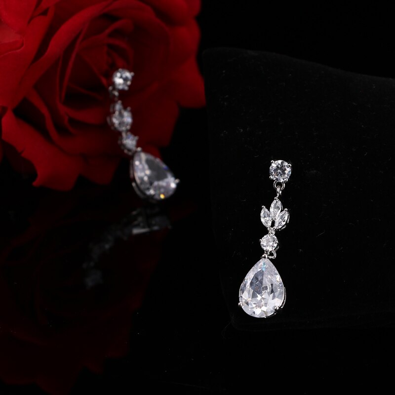 Women's EMMAYA Brand Jewelry3 Piece Set White Crystal Flower - atozdepot23