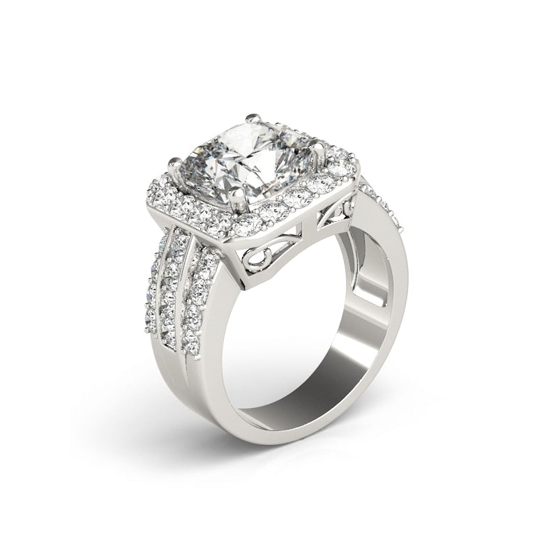 Women's 3 Carat Fashion Jewelry 925 Sterling Silver Engagement Ring - atozdepot23