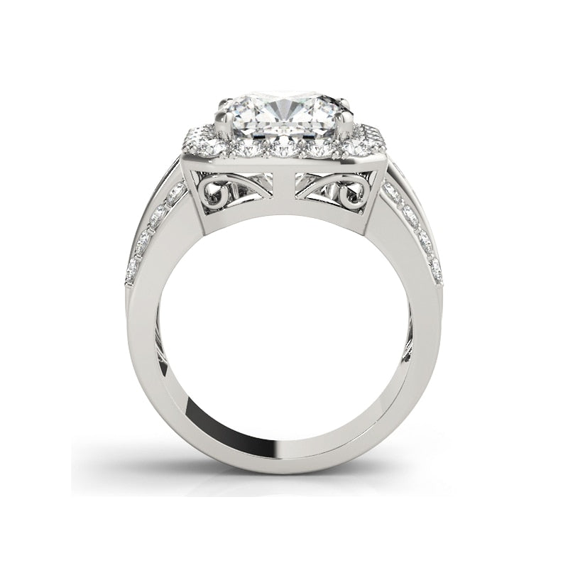Women's 3 Carat Fashion Jewelry 925 Sterling Silver Engagement Ring - atozdepot23