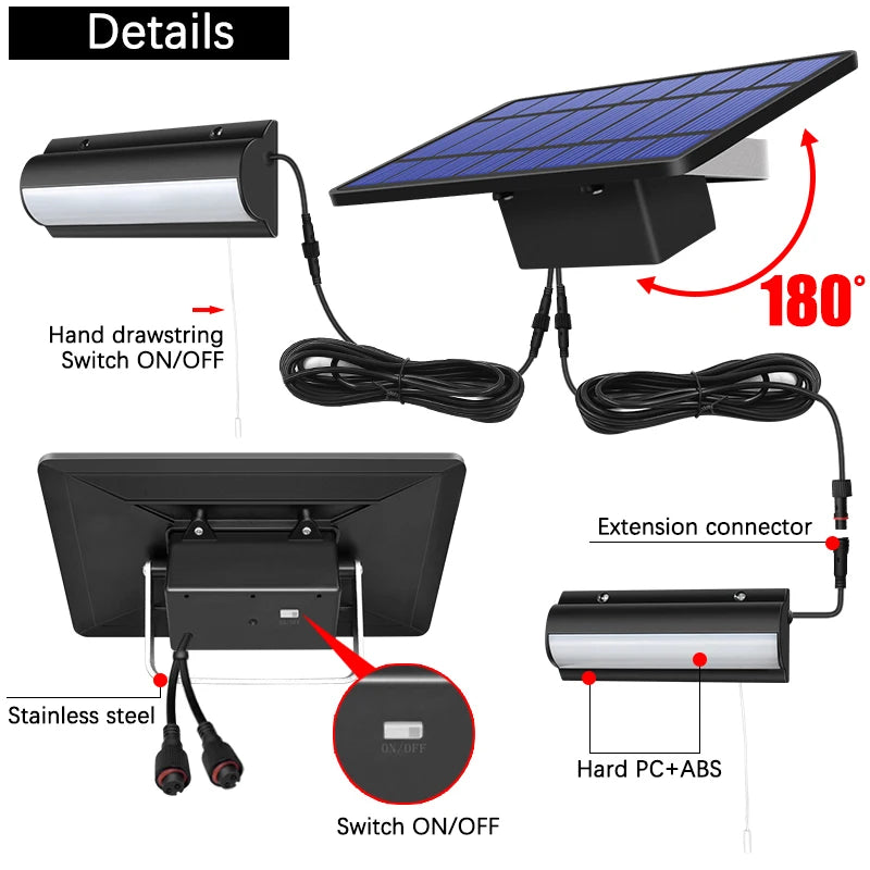 Solar Pendant Lights Outdoor Indoor Auto On Off Solar Lamp for Barn Room Balcony
