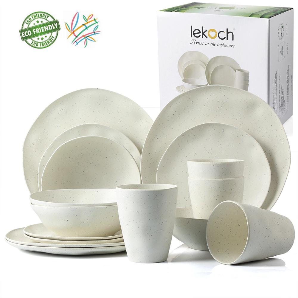 Bamboo tableware Set 16pcs for Outdoor Camping Picnic BBQ - atozdepot23