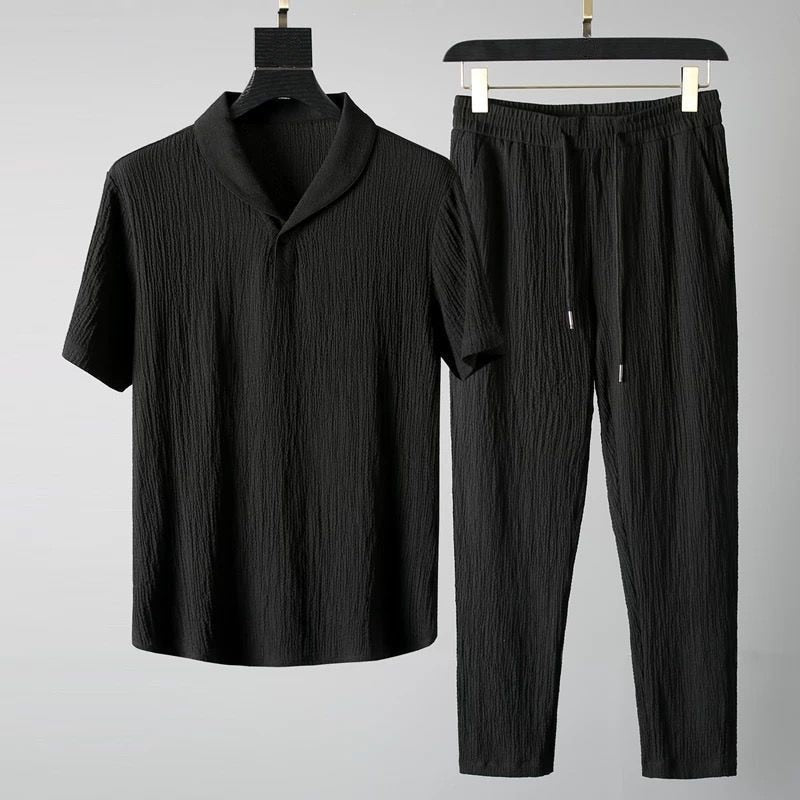Men's (Shirt + trousers) business casual fashion A set of clothes size M-4XL - atozdepot23