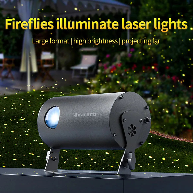 Laser firefly projection lighting park courtyard decoration rotating atmosphere light outdoor