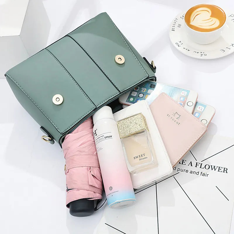 Women's High Quality Leather Handbag Brand Designer Shoulder Crossbody Sac Lady Messenger Small Tote