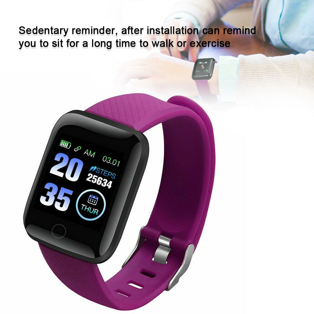 Unisex 116 Plus Smart Watch Heart Rate Blood Pressure Fitness Tracker Waterproof - atozdepot23