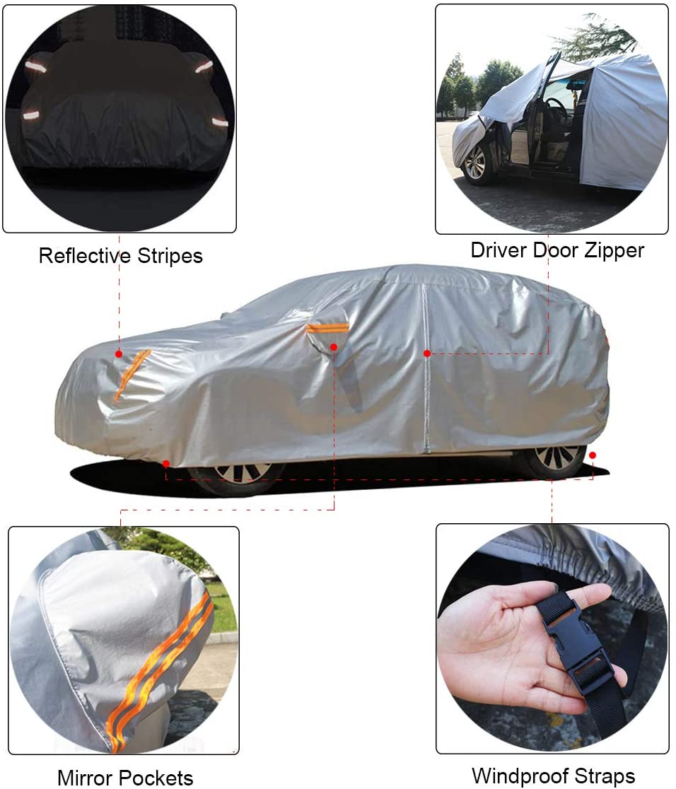 Kayme Multi-Layer Full Car Cover Waterproof Breathable with Zipper - atozdepot23