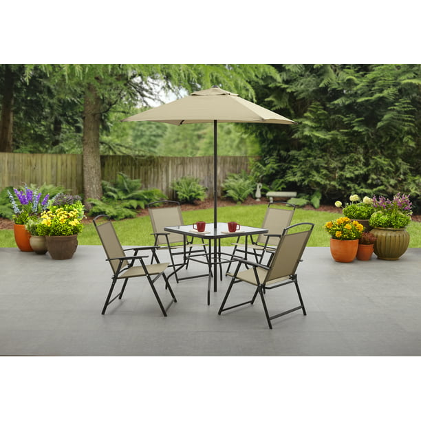 Mainstays Albany Lane 6 Piece Outdoor Patio Dining Set - atozdepot23