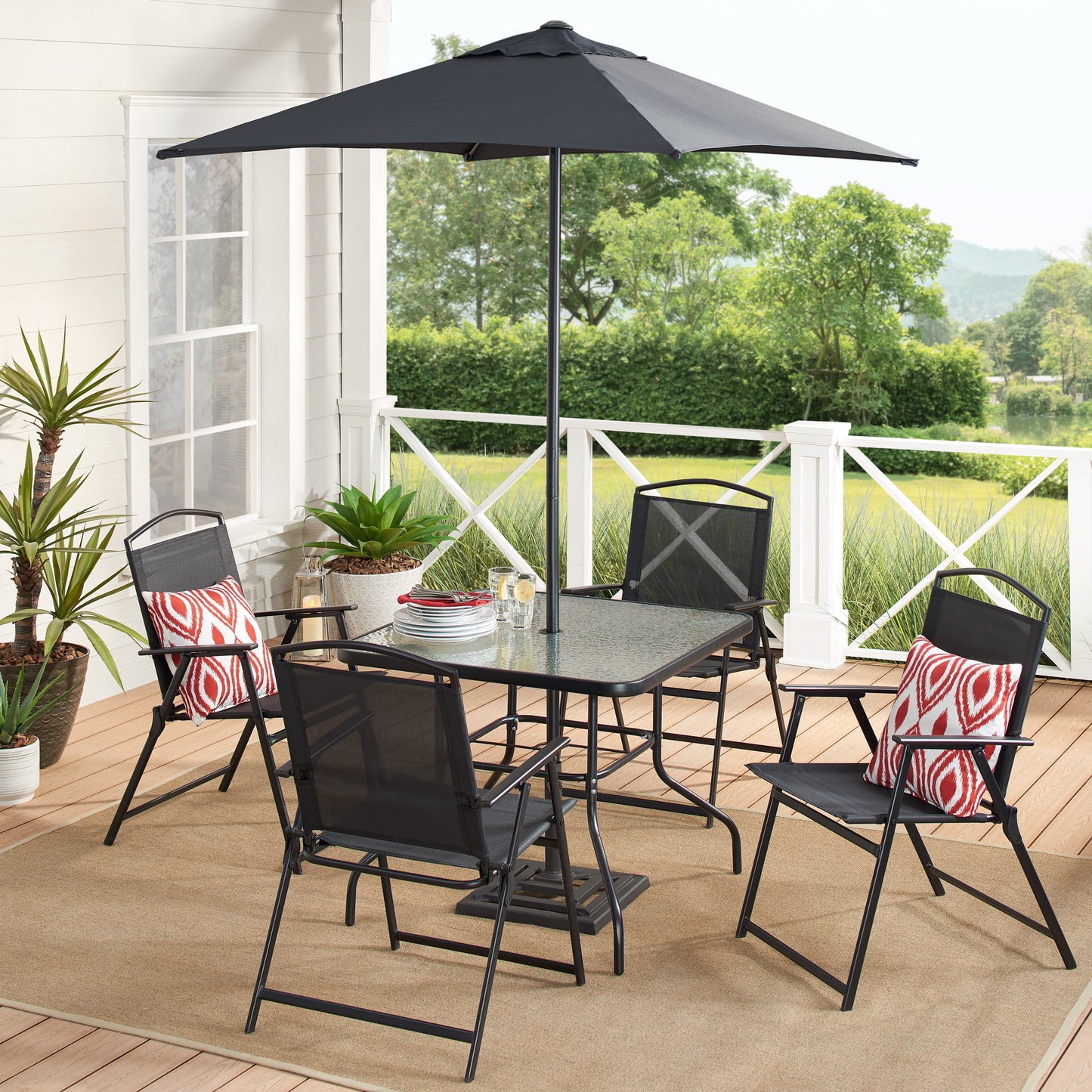 Mainstays Albany Lane 6 Piece Outdoor Patio Dining Set - atozdepot23