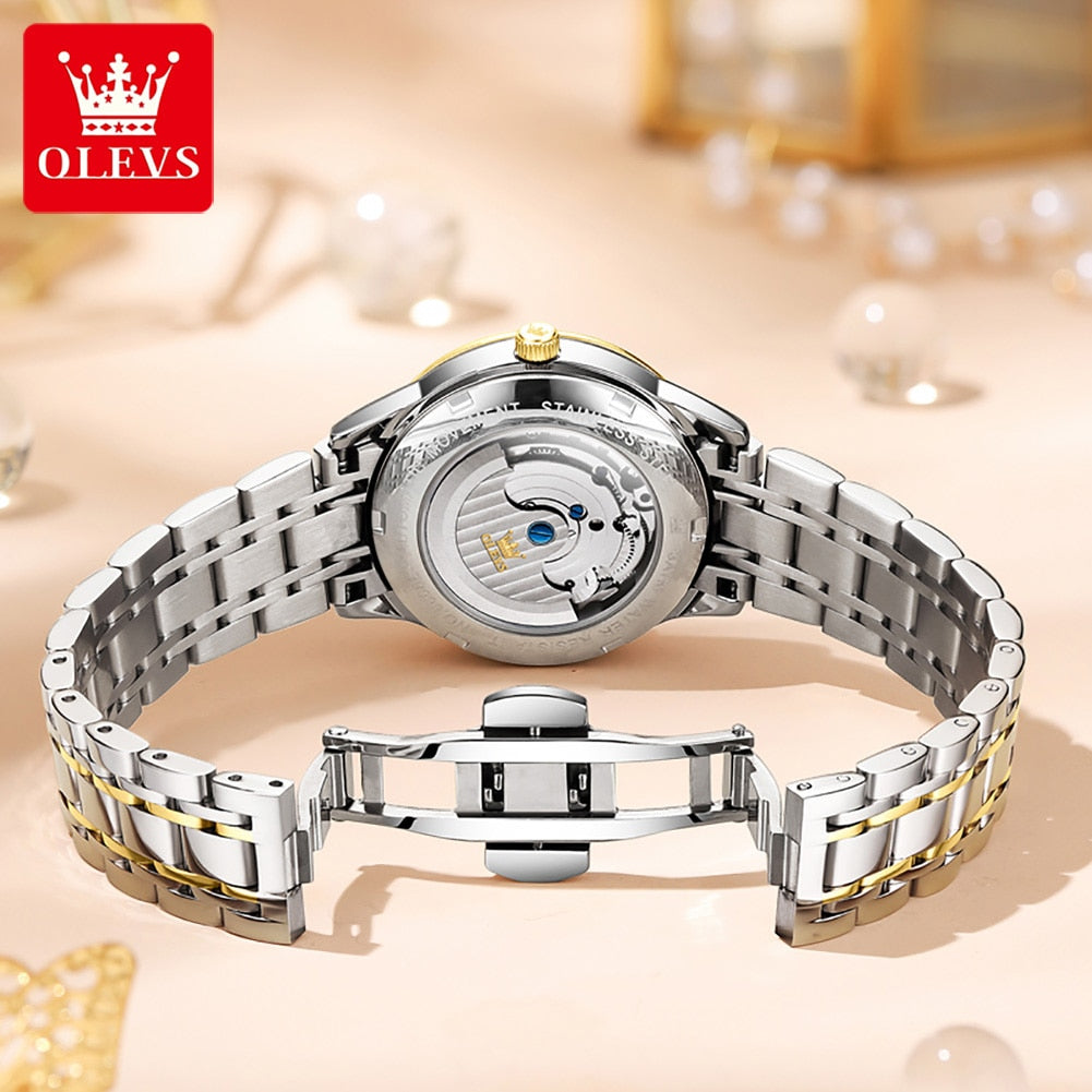 Women's OLEVS Watch Automatic Mechanical Waterproof - atozdepot23