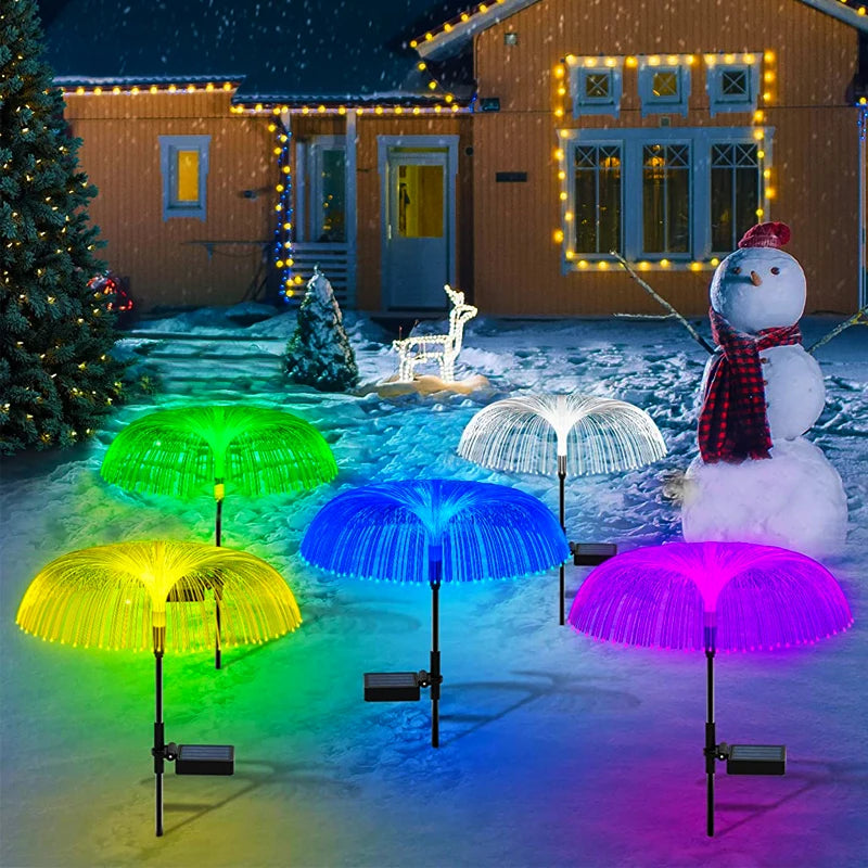 Solar LED Lights Outdoor Waterproof Solar Power Jellyfish Garden Decor Lawn Pathway Lamp 7 Color Changing