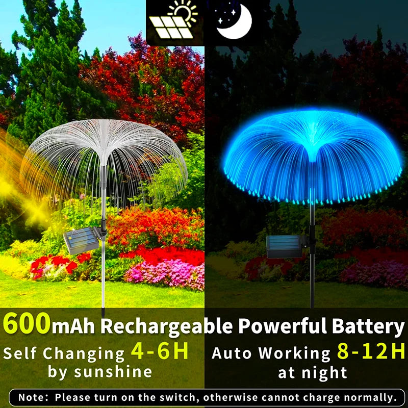 Solar LED Lights Outdoor Waterproof Solar Power Jellyfish Garden Decor Lawn Pathway Lamp 7 Color Changing