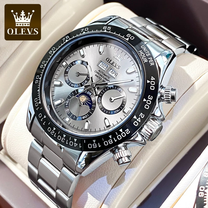 Men's OLEVS Automatic Watch Stainless Steel Waterproof - atozdepot23