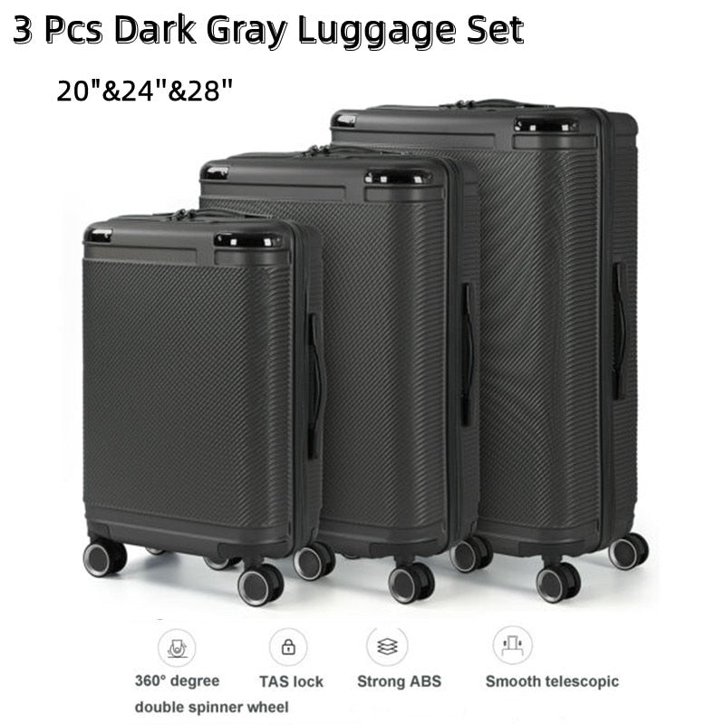 3 Piece Luggage Sets Lightweight Durable Spinner Hard Shell Suitcase - atozdepot23