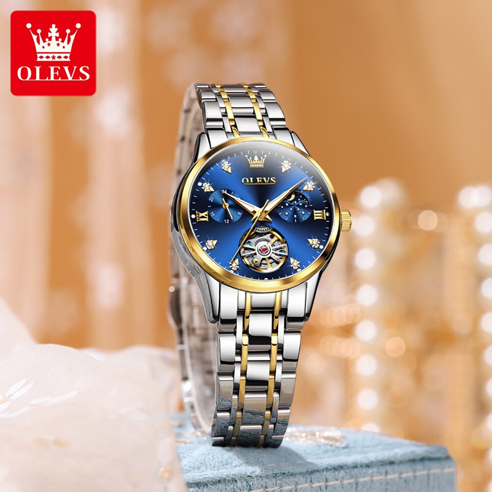 Women's OLEVS Watch Automatic Mechanical Waterproof - atozdepot23
