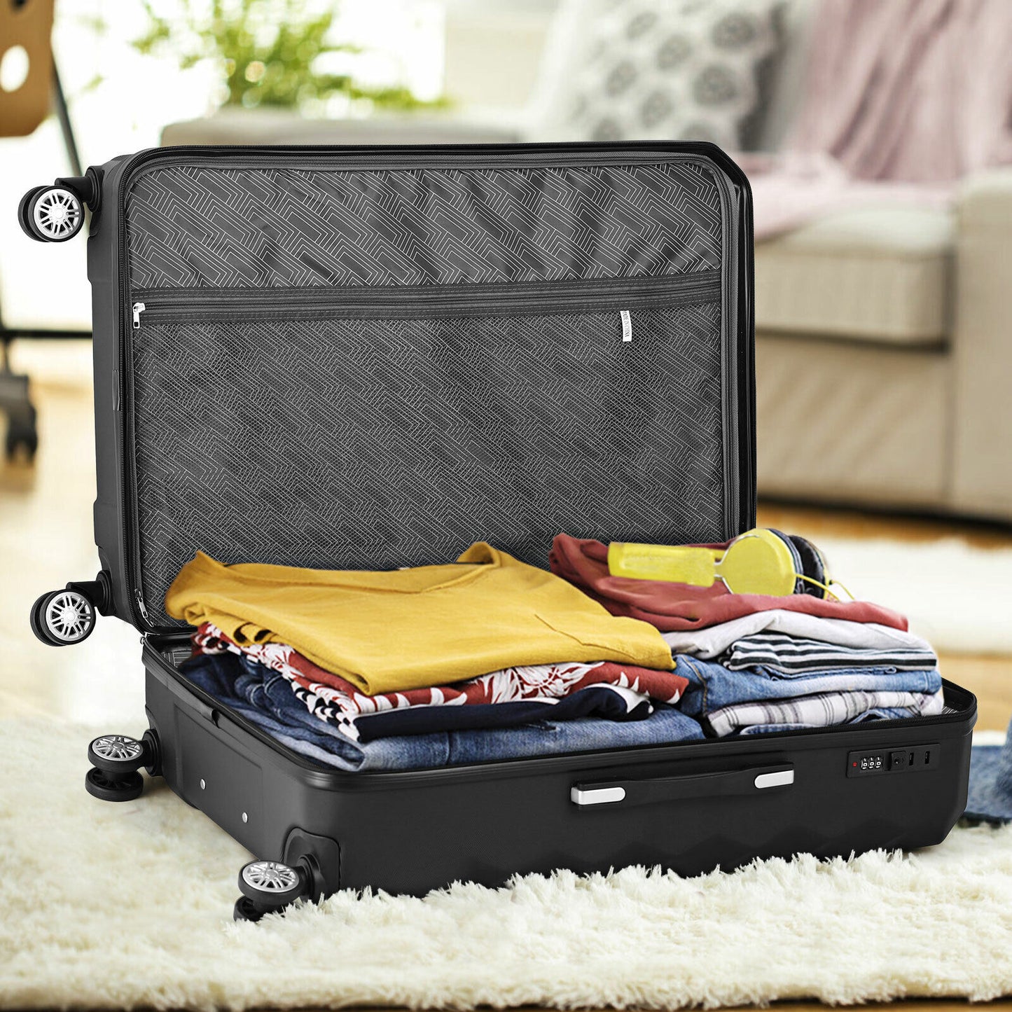 3pcs Luggage Set Hardside Luggage with Spinner Wheels - atozdepot23