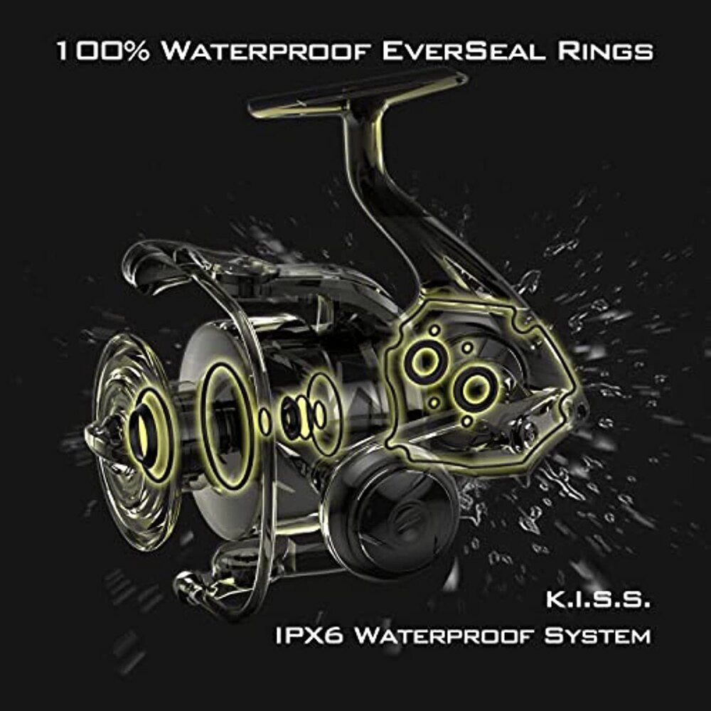 KastKing Kapstan Elite Saltwater Spinning Reel - IPX6 100% Waterproof , 6+1+1 Corrosion-Resistance Bearing System. - atozdepot23