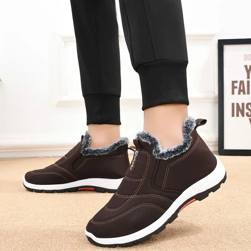 Men's Shoes Non-Slip Cotton Ankle Boots Hiking Warm Walking Shoes