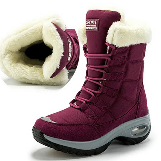 Women Boots Platform High Quality Keep Warm Winter Outdoor Snow Boots Waterproof Comfortable Plush Luxury Winter Shoes