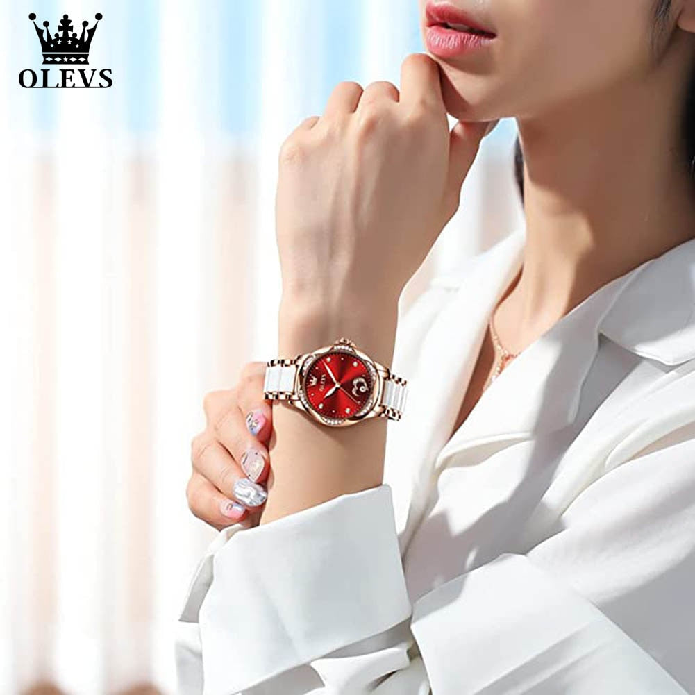 Women's OLEVS Watch Automatic Mechanical Stainless Steel - atozdepot23