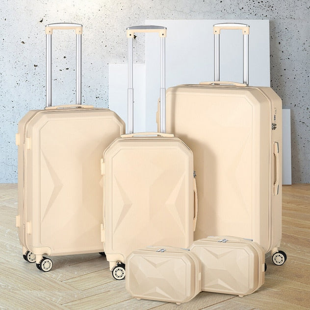 5 Pieces Cosmetic Suitcase with 360 Degree Spinner Wheels - atozdepot23
