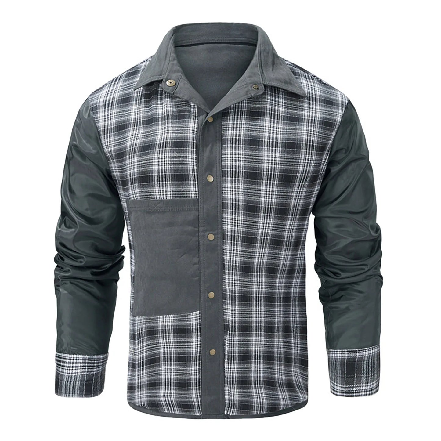 Men's Jacket High-Quality Male Plaid Flannel Jacket