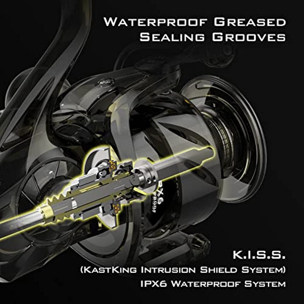 KastKing Kapstan Elite Saltwater Spinning Reel - IPX6 100% Waterproof , 6+1+1 Corrosion-Resistance Bearing System. - atozdepot23