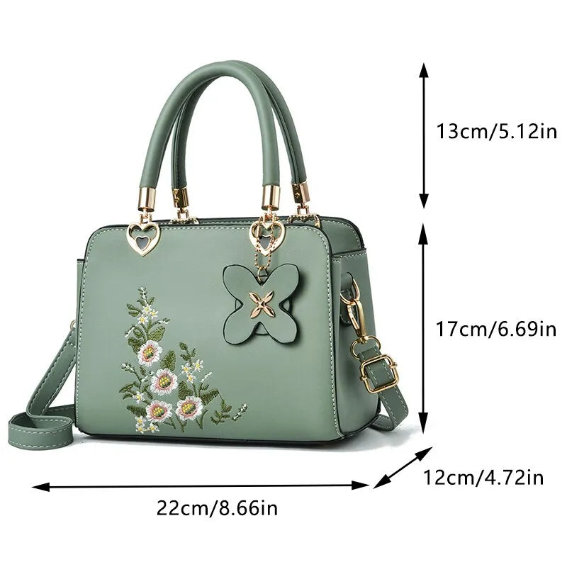 Women Embroidery Purse Tote Bags Fashion Handle Bag Large Capacity Crossbody Bags