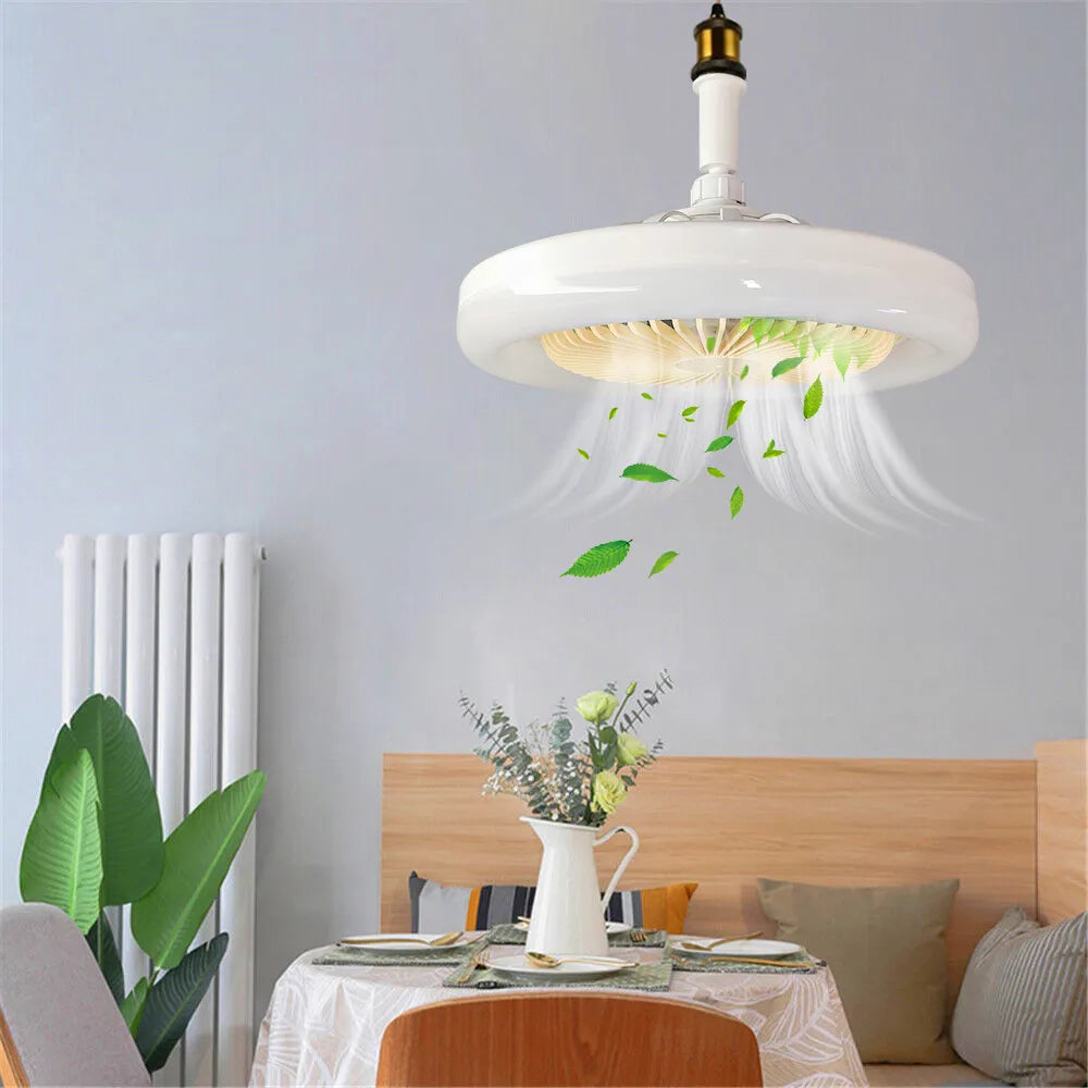 E27 LED Ceiling Fan Lamp 3-Gear Speed Cooling Fan Remote Control Fan Light Dimmable Ceiling Light Electric Fan Ventilator Lamp