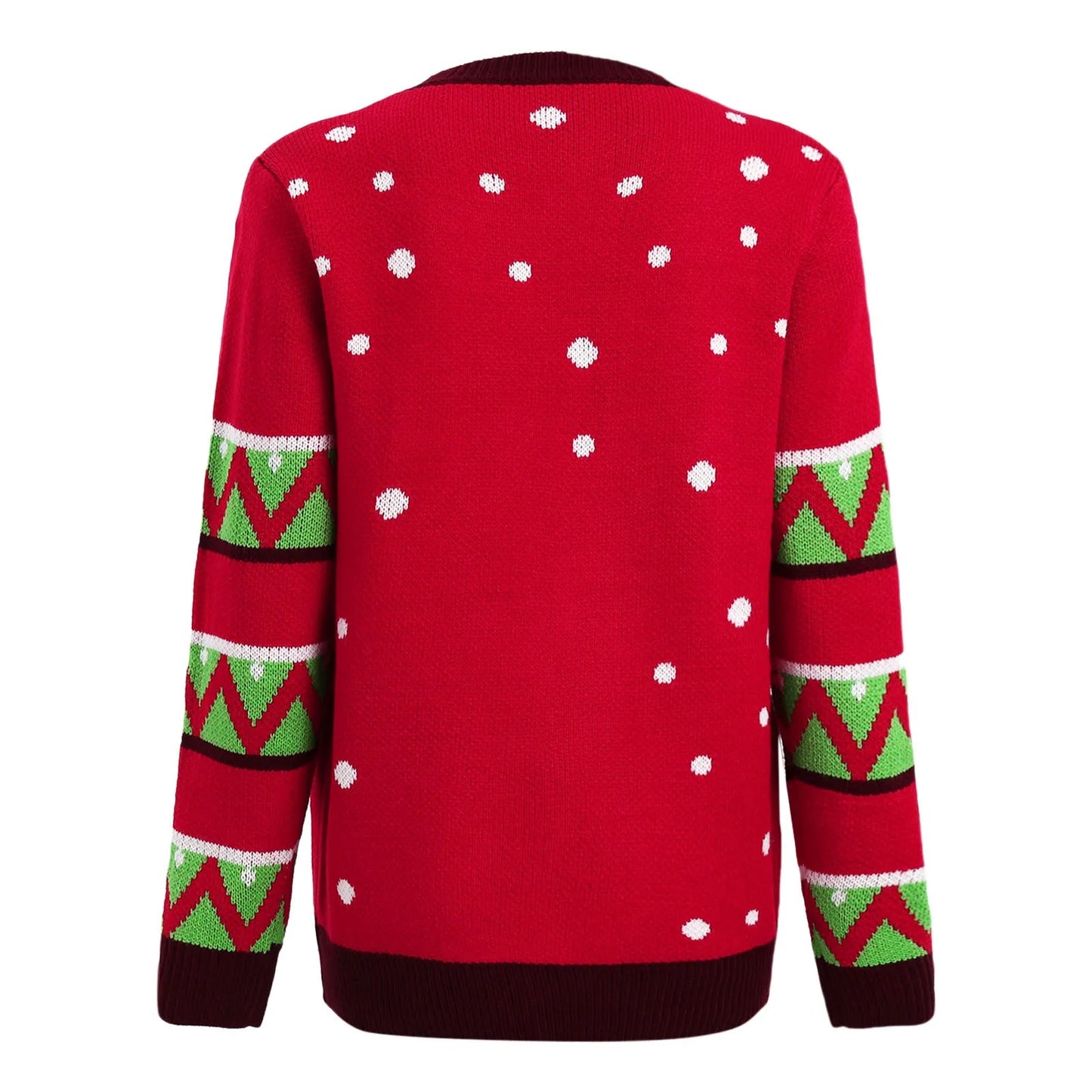 Women LED Light Up Sweater Christmas Cartoon Reindeer Elk Knit Pullover Ugly Sweater