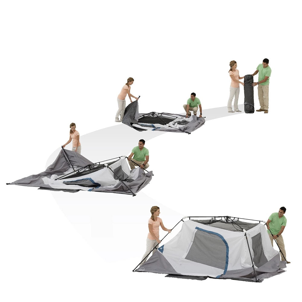 6-Person Tent Outdoor Waterproof Camping Cabin Tent with LED Light - atozdepot23