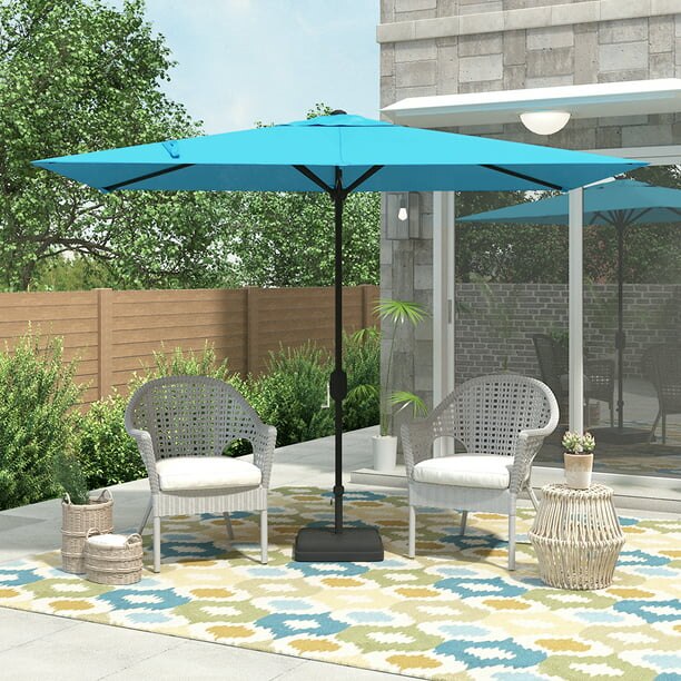 Abble 10X6.5FT Crank Rectangular Patio Umbrella - atozdepot23