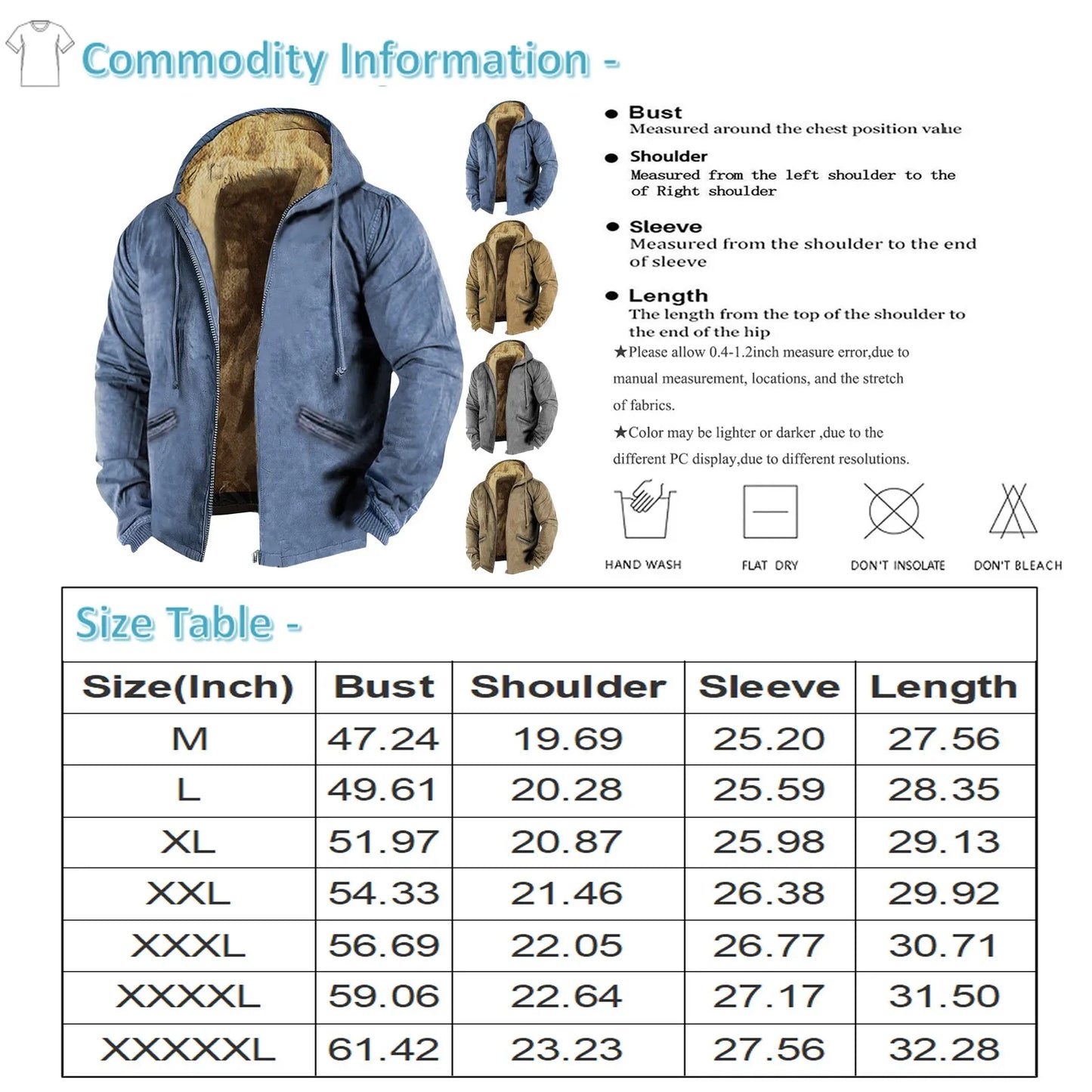 Mens Winter Lambs wool Coats Thicken Warm Jackets Long Sleeve Zipper Hoodies