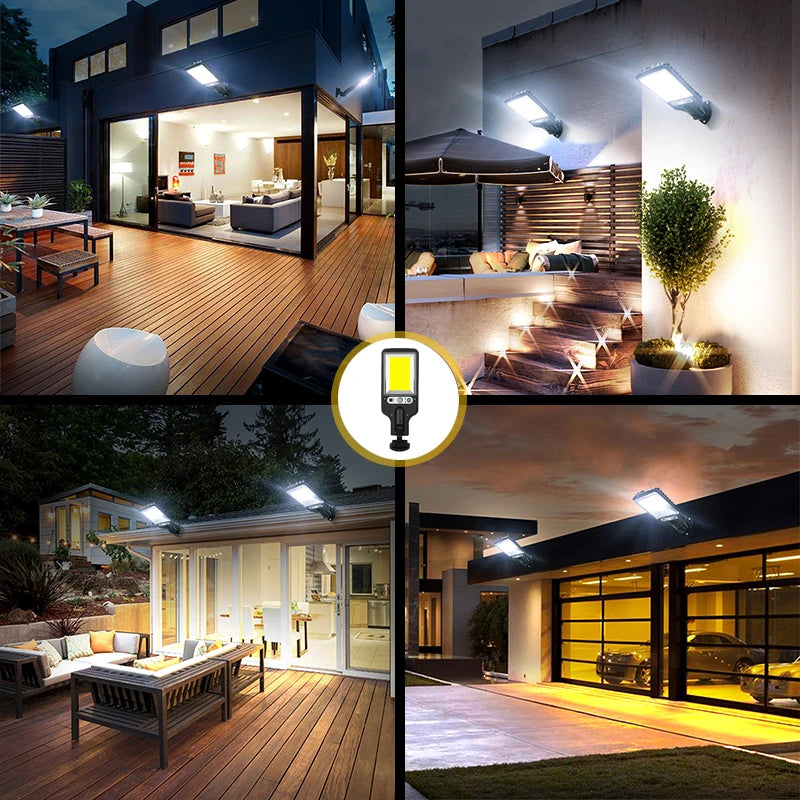 1/2/6pc Motion Sensor Solar Outdoor Lights Waterproof 117COB LED Security Wall Lights Street Lamps with 3 Mode Patio
