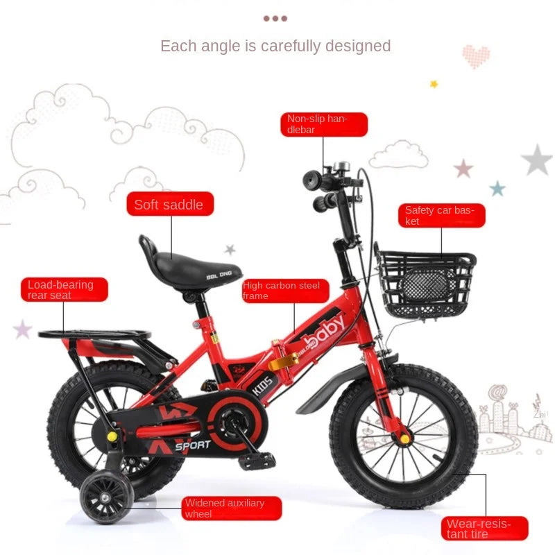 Folding Children's Bicycle 12/14/16/18 Inch Suit For 3-12 Years Old Kids Bike