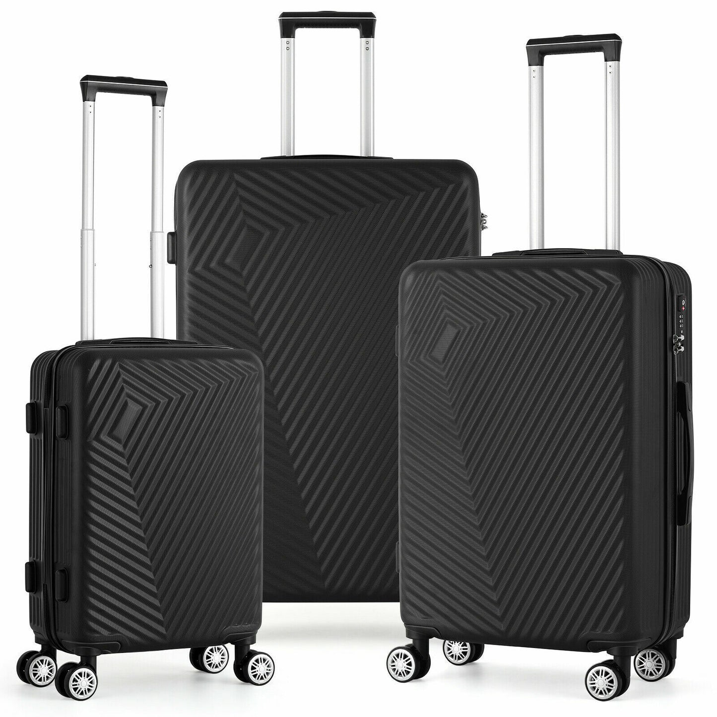 3 PCS Luggage Set Suitcase Hard Shell 360 Universal Wheel - atozdepot23