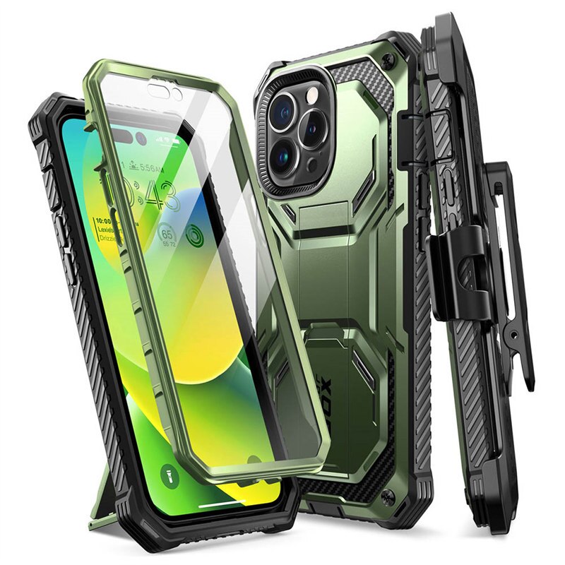 I-BLASON For iPhone 14 Pro Max Case Armorbox Full-Body Dual Layer Rugged Holster Bumper Case with Built-in Screen Protector - atozdepot23