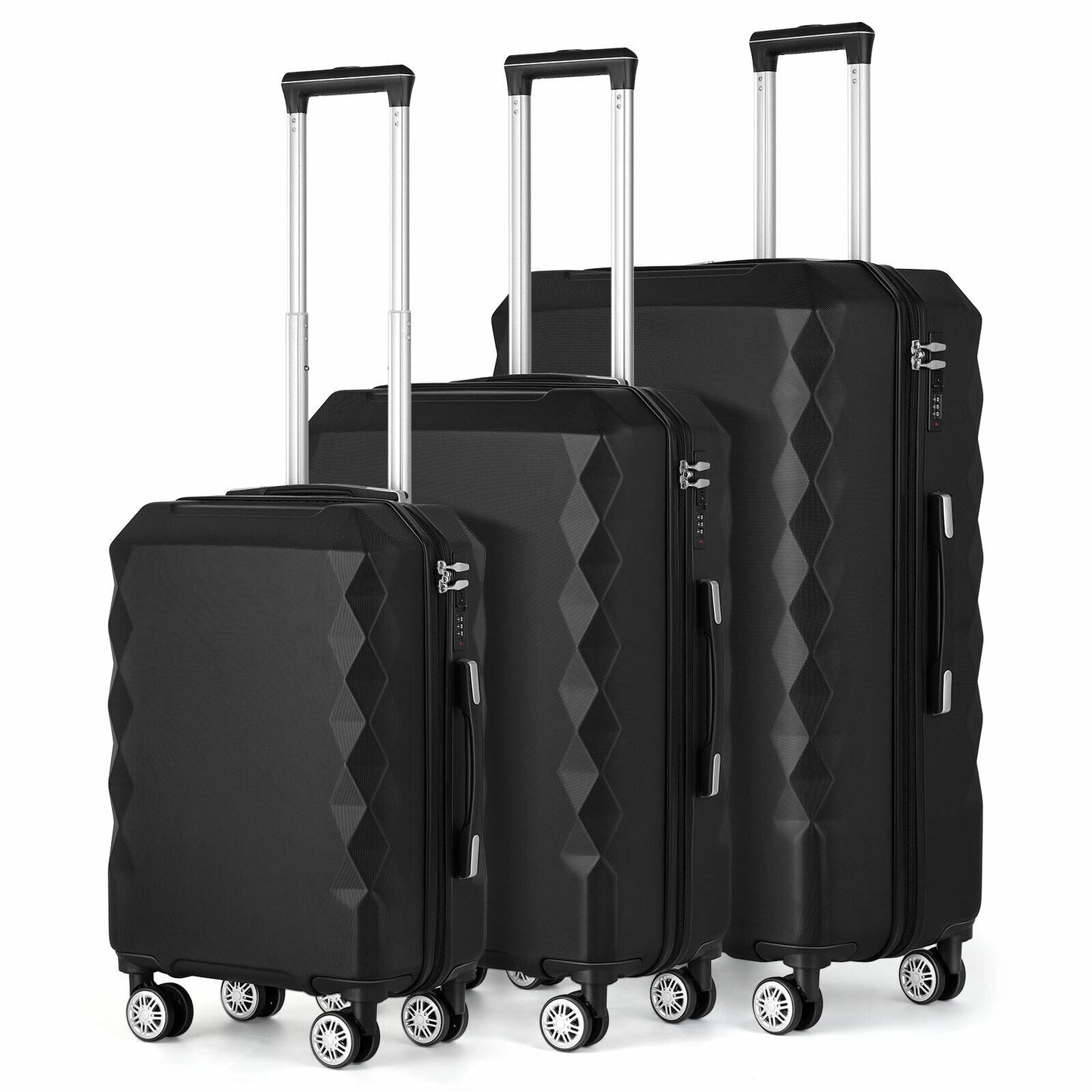 3pcs Luggage Set Hardside Luggage with Spinner Wheels - atozdepot23
