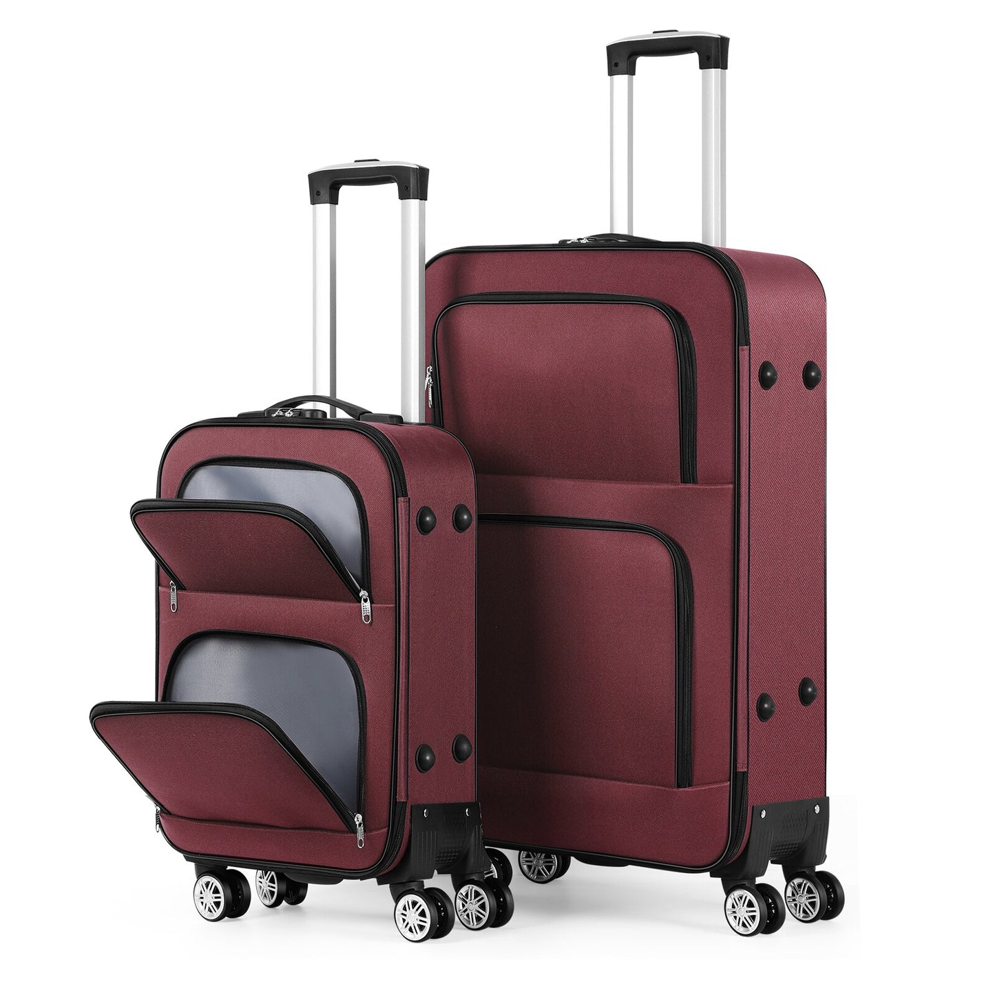 2PCS Luggage Set with Spinner Wheel 20+28 Inch Oxford Luggage - atozdepot23