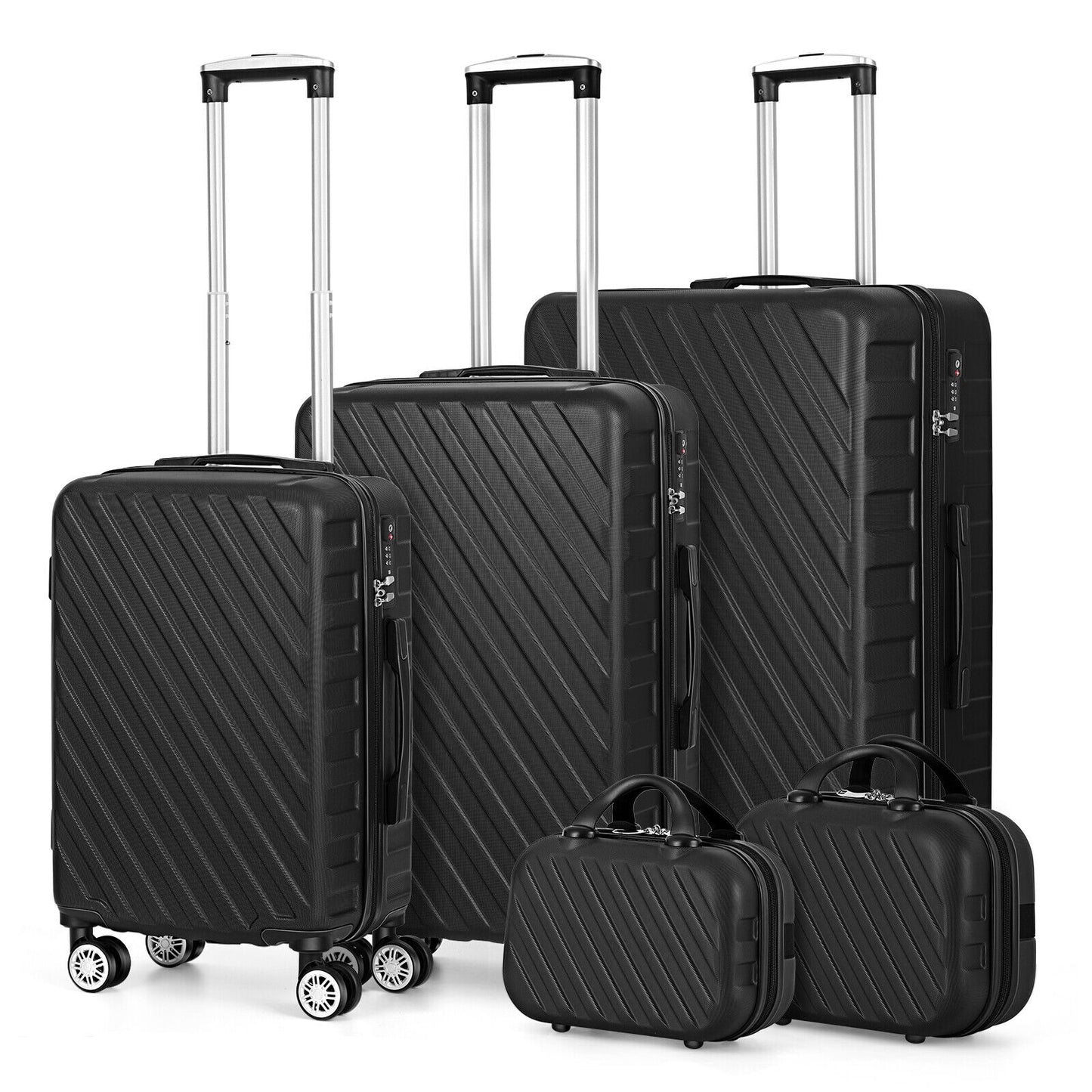 5Pcs Luggage Set Cosmetic Suitcase Travel - atozdepot23