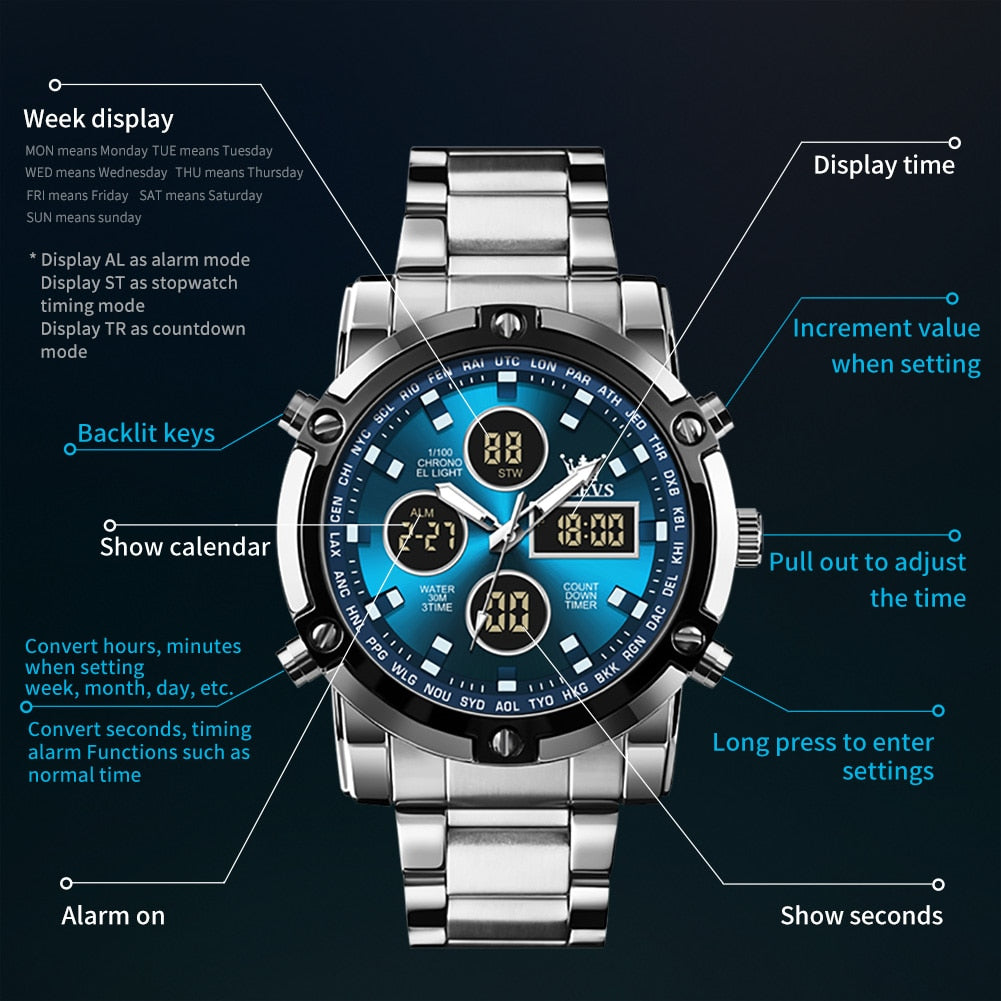 Men's OLEVS Watch Multifunctional - atozdepot23