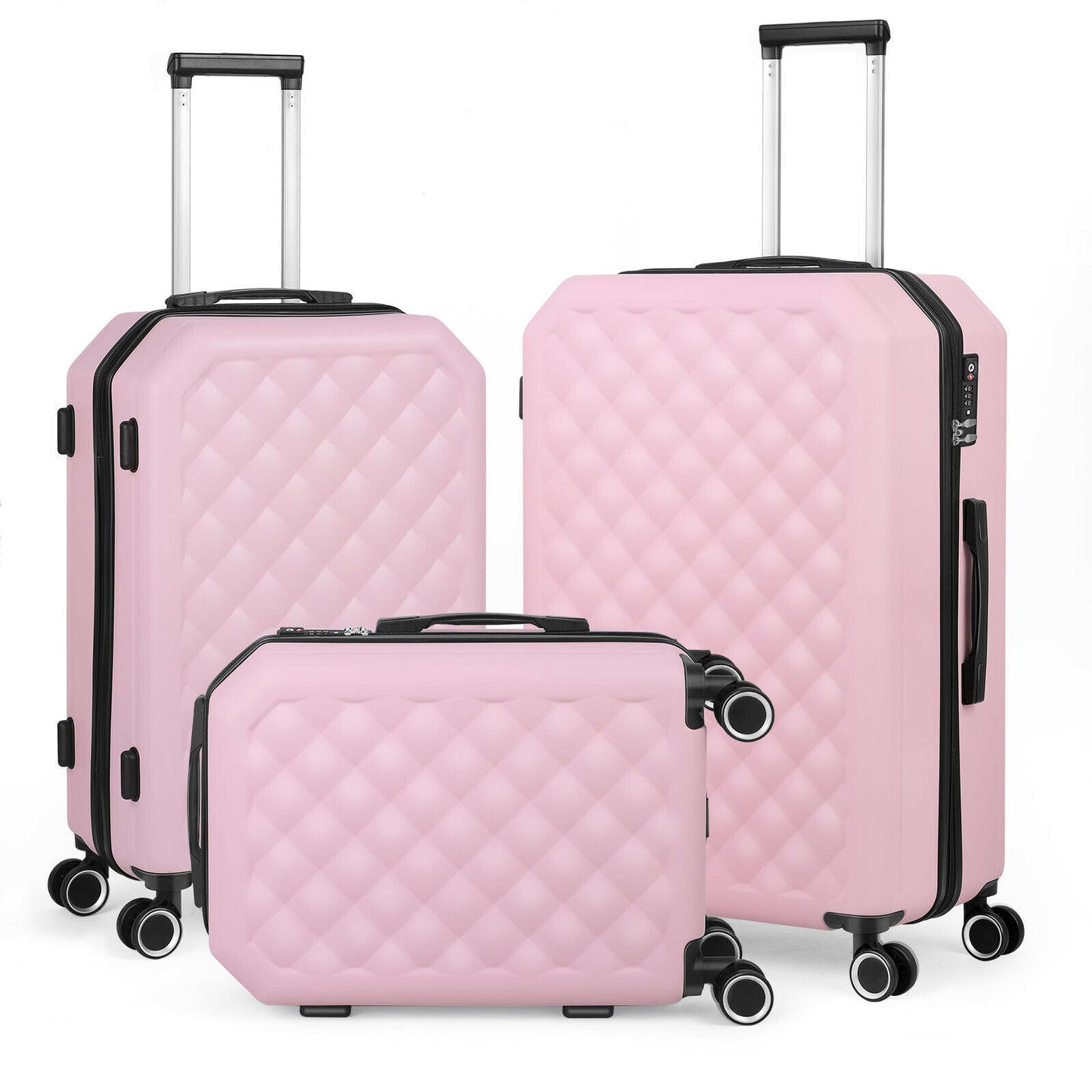 3 PCS Luggage Suitcase Hard Shell 360 Spinner Wheel - atozdepot23