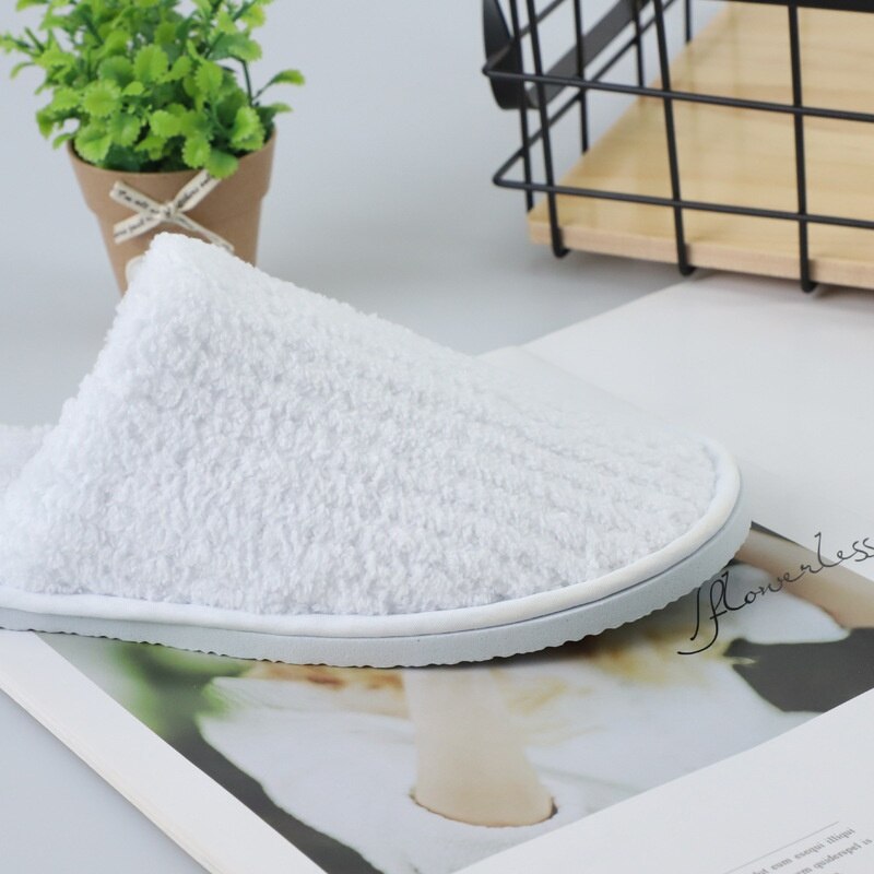 Women' 1 Pair Coral Fleece White Slippers - atozdepot23
