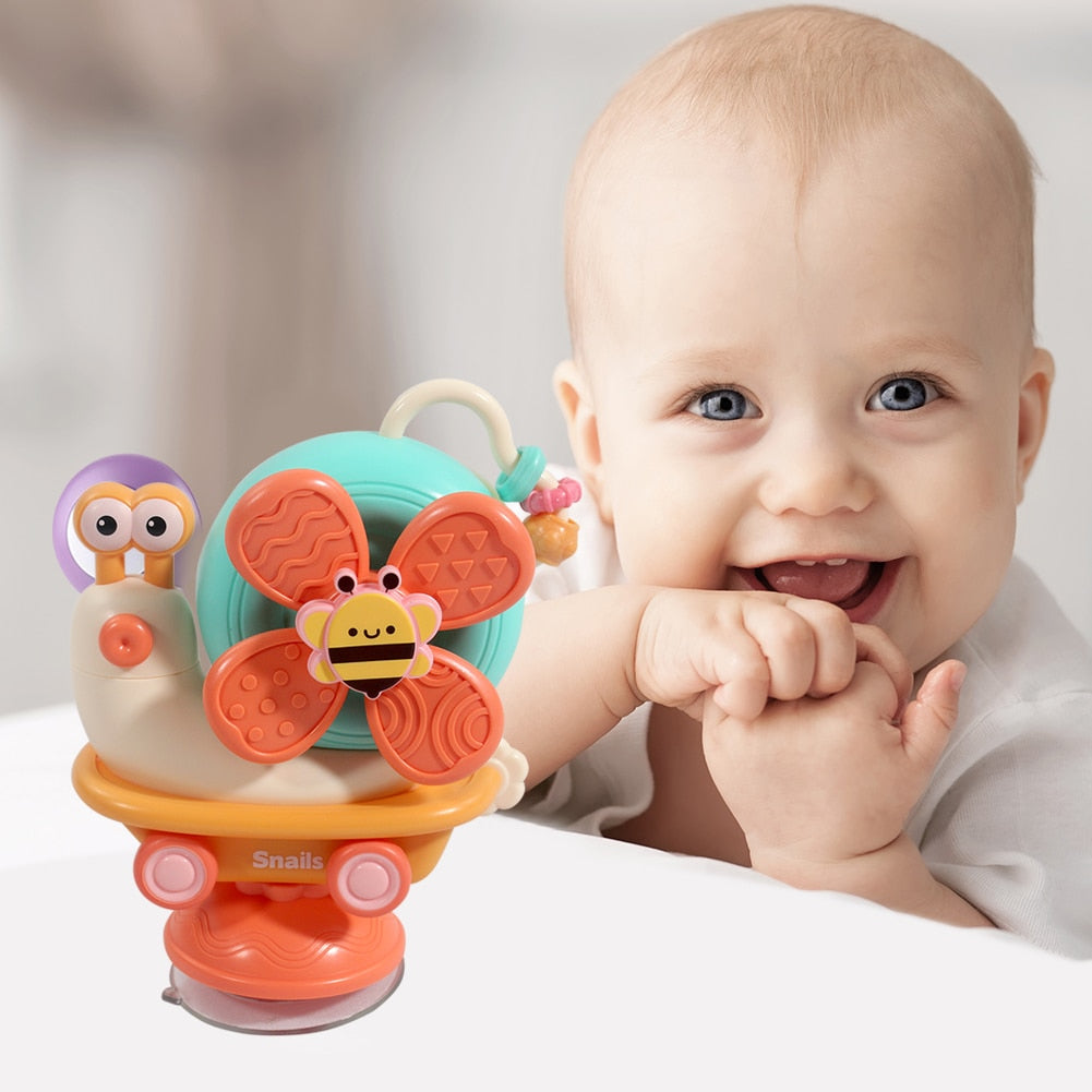 Cartoon Suction Cup Baby Bath Toys Funny Bathing Educational Toys - atozdepot23