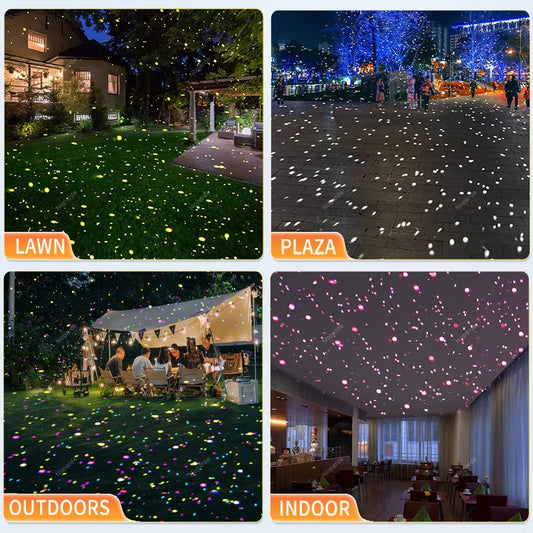 Laser firefly projection lighting park courtyard decoration rotating atmosphere light outdoor