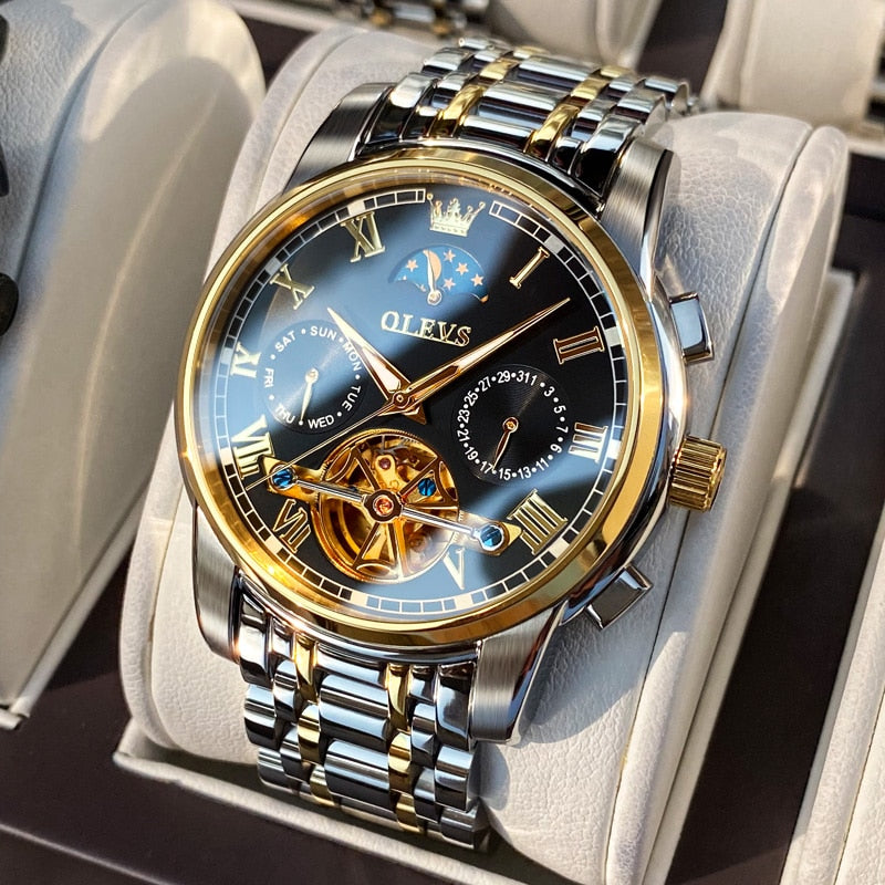 Men's OLEVS Automatic Stainless Moon phase - atozdepot23