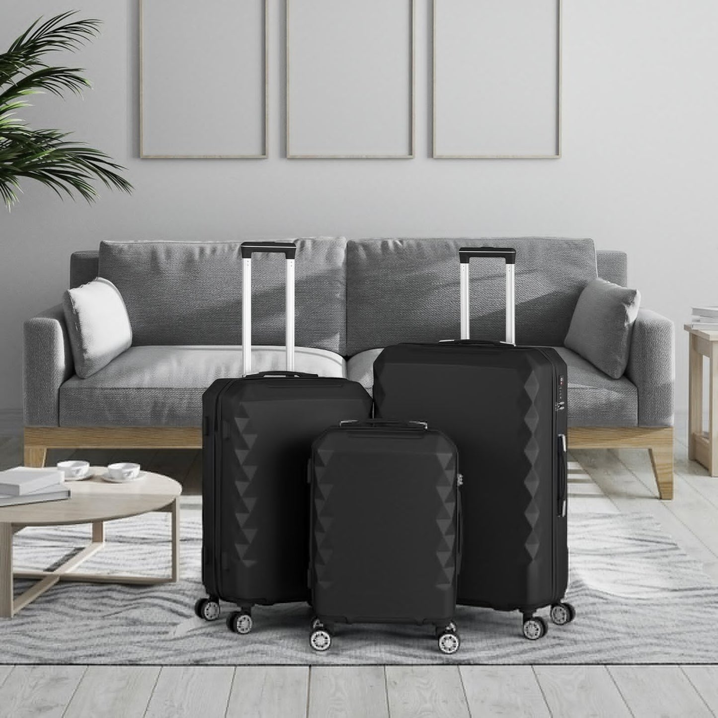 3pcs Luggage Set Hardside Luggage with Spinner Wheels - atozdepot23