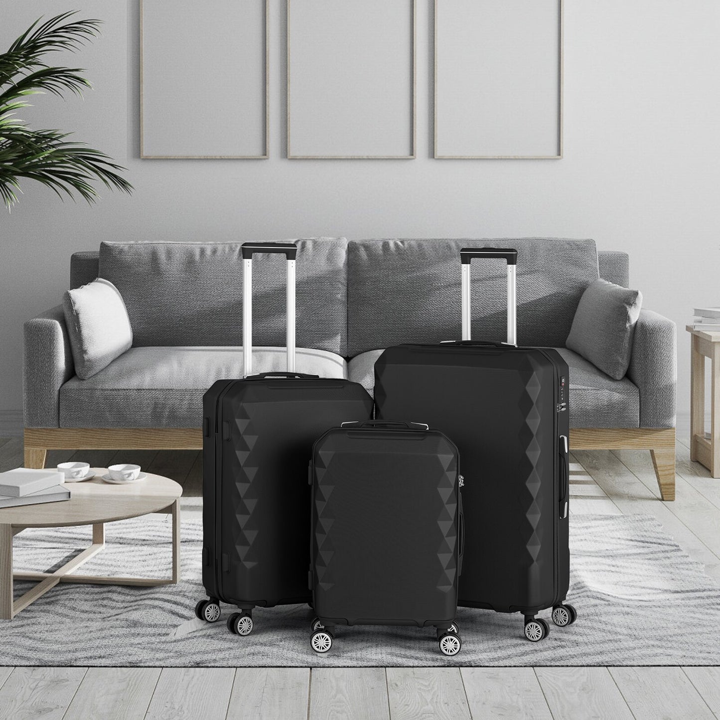 3pcs Luggage Set Hardside Luggage with Spinner Wheels - atozdepot23