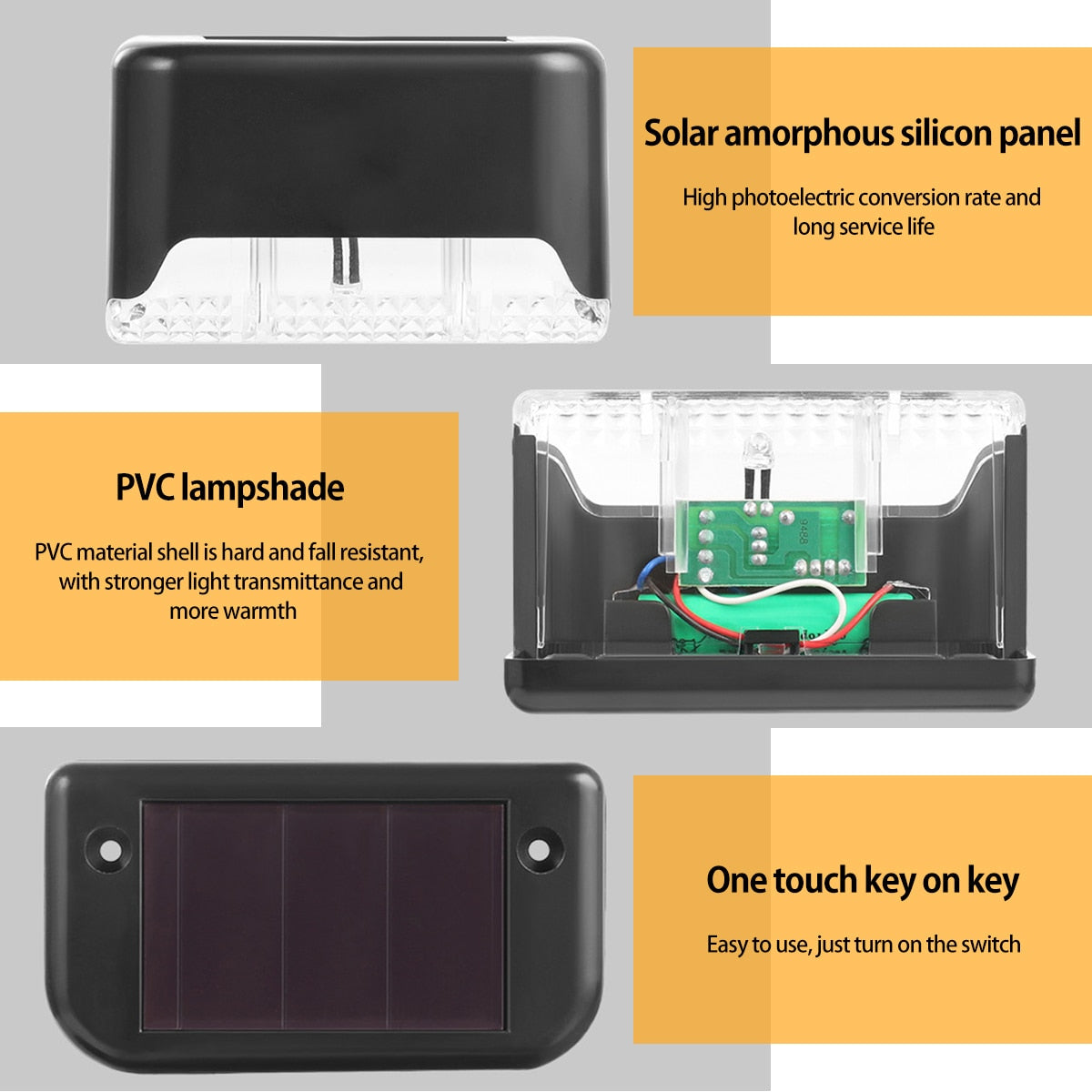 Solar LED Lights Outdoor Garden Lights IP65 Waterproof Solar Step Deck Light Lamp Sunlight Courtyard Decor solar garden lights